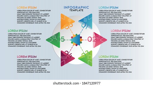 Vector infographic template for diagram, graph, presentation, chart, business concept with 6 options.