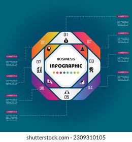 Vektorgrafik-Vorlage für Diagramm, Grafik, Präsentation, Diagramm, Business-Konzept mit 8 Optionen.