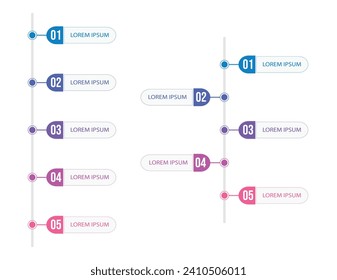 Plantilla de infografía vectorial para diagrama, gráfico, presentación, gráfico, concepto de negocio con 5 opciones.
