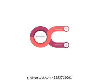 Vector infographic template for diagram, graph, presentation, chart, business concept with 2 options.