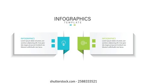 Vector infographic template for diagram, graph, presentation, chart, business concept with 2 options.