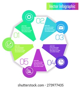 Vector infographic. Template for diagram, graph, presentation and chart. Business concept  parts, steps or processes. Abstract background.