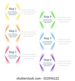 Vector infographic. Template for diagram, graph, presentation and chart. Business concept with 6 options, parts, steps or processes. 