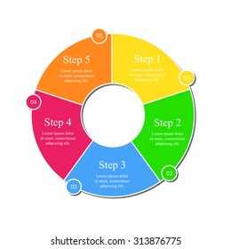 Vector infographic. Template for diagram, graph, presentation and chart with 5 options, parts, steps or processes.