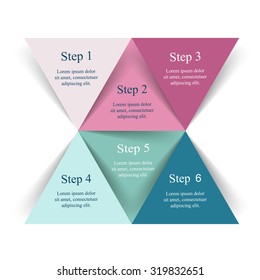 Vector infographic. Template for diagram, graph, presentation and chart. Business concept with 6 options, parts, steps or processes. 