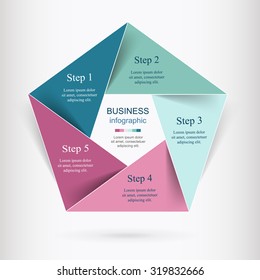 Vector infographic. Template for diagram, graph, presentation and chart. Business concept with 5 options, parts, steps or processes. 