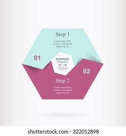 Vector infographic. Template for diagram, graph, presentation and chart. Business concept with 2 options, parts, steps or processes. 