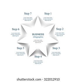 Vector infographic. Template for diagram, graph, presentation and chart. Business concept with 7 options, parts, steps or processes. 