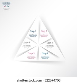 Vector infographic. Template for diagram, graph, presentation and chart. Business concept with 6 options, parts, steps or processes. 