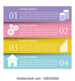 Vector  infographic. Template for diagram, graph, presentation, chart. Business concept with 4 options, parts, steps or processes. Step up progress and growth.eps 10