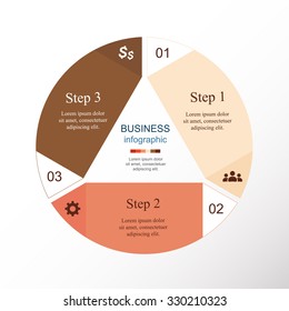 Vector infographic. Template for diagram, graph, presentation and chart. Business concept with 3 options, parts, steps or processes. 