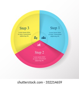 Vector infographic. Template for diagram, graph, presentation and chart. Business concept with 3 options, parts, steps or processes. 