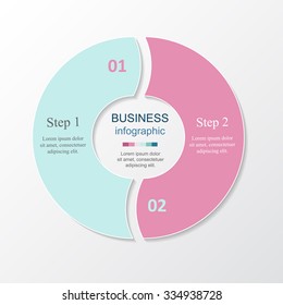 Vector infographic. Template for diagram, graph, presentation and chart. Business concept with 2 options, parts, steps or processes. 