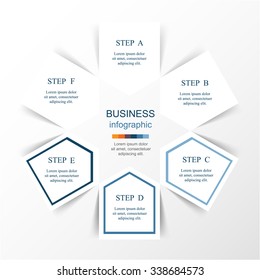 Vector infographic. Template for diagram, graph, presentation and chart. Business concept with 6 options, parts, steps or processes. 