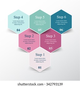 Vector infographic. Template for diagram, graph, presentation and chart. Business concept with 6 options, parts, steps or processes. 
