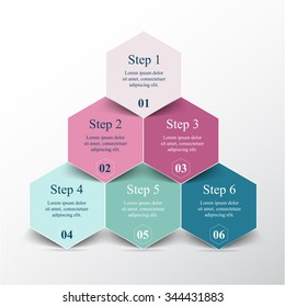 Vector infographic. Template for diagram, graph, presentation and chart. Business concept with 6 options, parts, steps or processes. 