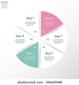 Vector infographic. Template for diagram, graph, presentation and chart. Business concept with 6 options, parts, steps or processes. 