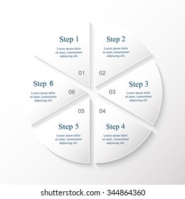 Vector infographic. Template for diagram, graph, presentation and chart. Business concept with 6 options, parts, steps or processes. 