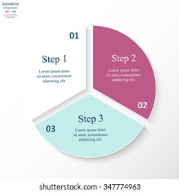 Vector infographic. Template for diagram, graph, presentation and chart. Business concept with 3 options, parts, steps or processes. 