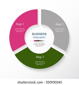 Vector infographic. Template for diagram, graph, presentation and chart. Business concept with 3 options, parts, steps or processes. 