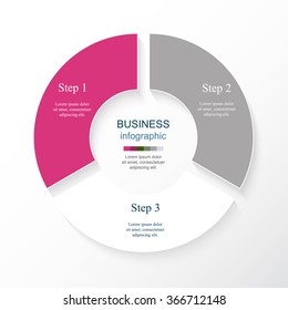 Vector infographic. Template for diagram, graph, presentation and chart. Business concept with 3 options, parts, steps or processes. 