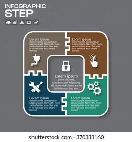 Vector infographic. Template for diagram, graph, presentation and chart. Business concept with four options, parts, steps or processes.