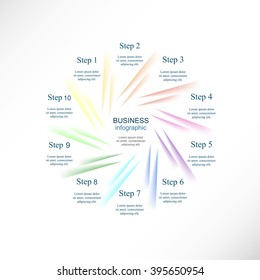 Vector infographic. Template for diagram, graph, presentation and chart. Business concept with 10 options, parts, steps or processes. 