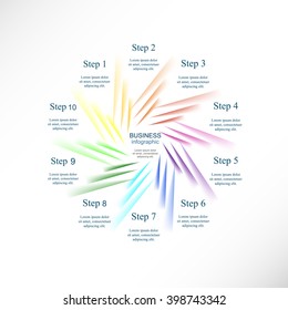 Vector infographic. Template for diagram, graph, presentation and chart. Business concept with 10 options, parts, steps or processes. 