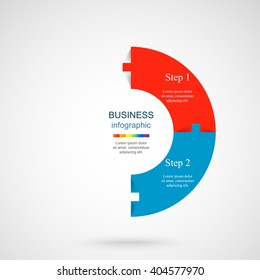 Vector infographic. Template for diagram, graph, presentation and chart. Business concept with 2 options, parts, steps or processes. 
