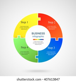 Four Pieces Puzzle Circles Diagram Circles Stock Vector (Royalty Free ...