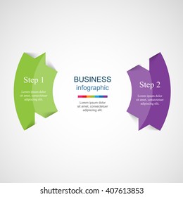 Vector infographic. Template for diagram, graph, presentation and chart. Business concept with 2 options, parts, steps or processes. 