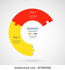 Vector infographic. Template for diagram, graph, presentation and chart. Business concept with 2 options, parts, steps or processes. 