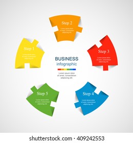 Vector infographic. Template for diagram, graph, presentation and chart. Business concept with 5 options, parts, steps or processes. 