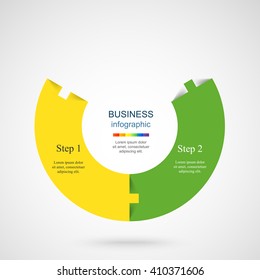 Vector infographic. Template for diagram, graph, presentation and chart. Business concept with 2 options, parts, steps or processes. 