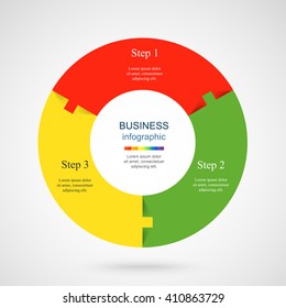 Vector infographic. Template for diagram, graph, presentation and chart. Business concept with 3 options, parts, steps or processes. 