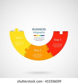 Vector infographic. Template for diagram, graph, presentation and chart. Business concept with 3 options, parts, steps or processes. 