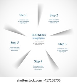 Vector infographic. Template for diagram, graph, presentation and chart. Business concept with 5 options, parts, steps or processes. 