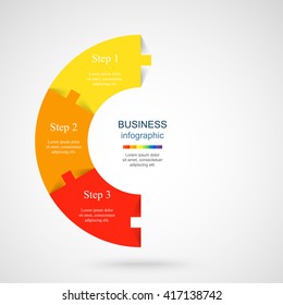 Vector infographic. Template for diagram, graph, presentation and chart. Business concept with 3 options, parts, steps or processes. 