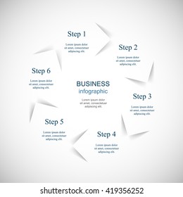 Vector infographic. Template for diagram, graph, presentation and chart. Business concept with 6 options, parts, steps or processes. 