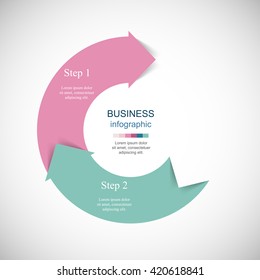 Vector infographic. Template for diagram, graph, presentation and chart. Business concept with 2 options, parts, steps or processes. 