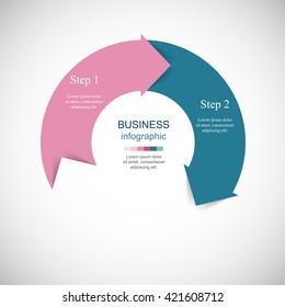 Vector infographic. Template for diagram, graph, presentation and chart. Business concept with 2 options, parts, steps or processes. 