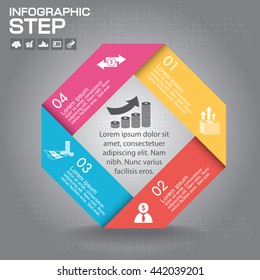 Vector infographic. Template for diagram, graph, presentation and chart. Business concept with 4 options, parts, steps or processes.