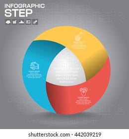 Vector infographic. Template for diagram, graph, presentation and chart. Business concept with 3 options, parts, steps or processes.
