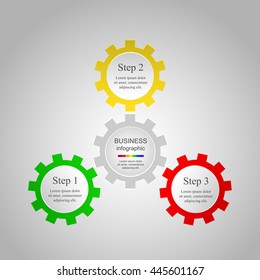 Vector infographic. Template for diagram, graph, presentation and chart. Business concept with 3 options, parts, steps or processes. 