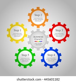 Vector infographic. Template for diagram, graph, presentation and chart. Business concept with 5 options, parts, steps or processes. 