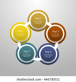 Vector infographic. Template for diagram, graph, presentation and chart. Business concept with 5 options, parts, steps or processes. 