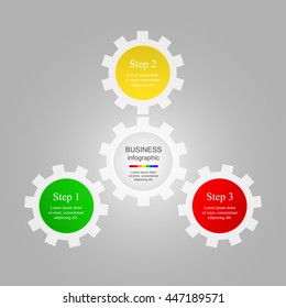 Vector infographic. Template for diagram, graph, presentation and chart. Business concept with 3 options, parts, steps or processes. 