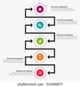 Vector infographic. Template for diagram, graph, presentation and chart. Business concept with seven options, parts, steps or processes. Abstract background.