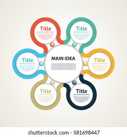 Vector infographic. Template for diagram, graph, presentation and chart. Business concept with 6 options, parts, steps or processes. Progress background. eps 10