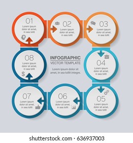 Vector infographic template for diagram, graph, presentation, chart, business concept with 8 options.